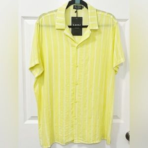 New Neon Stripe Shirt Short Sleeve Size Medium